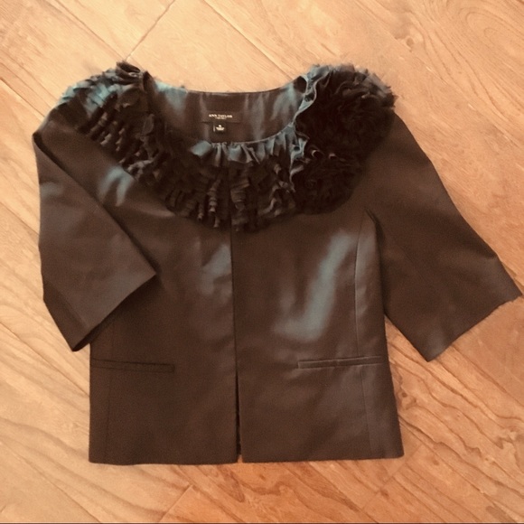 Ann Taylor Ruffle Crop Blazer - Picture 3 of 5